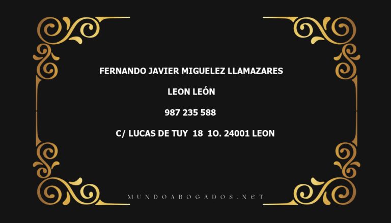 abogado Fernando Javier Miguelez Llamazares en la localidad de Leon