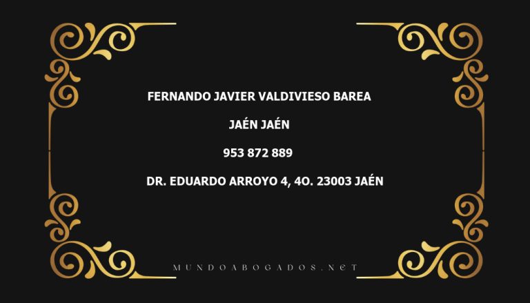 abogado Fernando Javier Valdivieso Barea en la localidad de Jaén