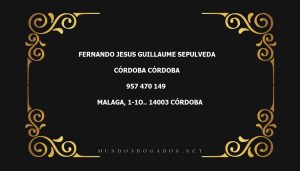 abogado Fernando Jesus Guillaume Sepulveda en la localidad de Córdoba