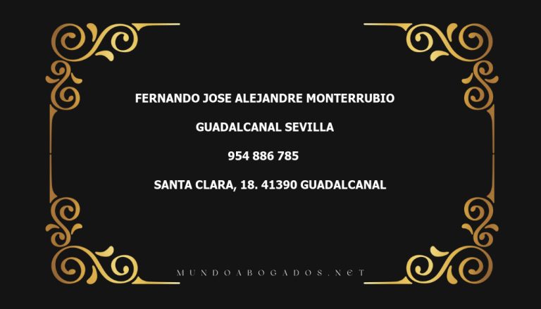 abogado Fernando Jose Alejandre Monterrubio en la localidad de Guadalcanal