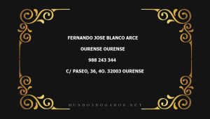 abogado Fernando Jose Blanco Arce en la localidad de Ourense