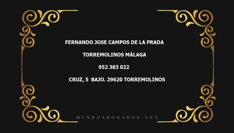 abogado Fernando Jose Campos De La Prada en la localidad de Torremolinos