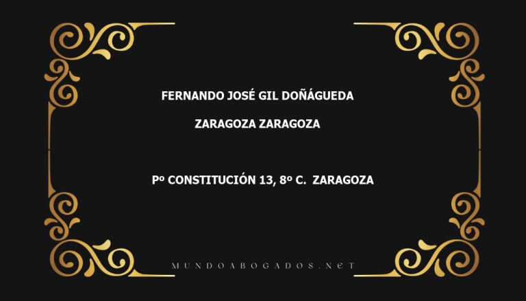 abogado Fernando José Gil Doñágueda en la localidad de Zaragoza