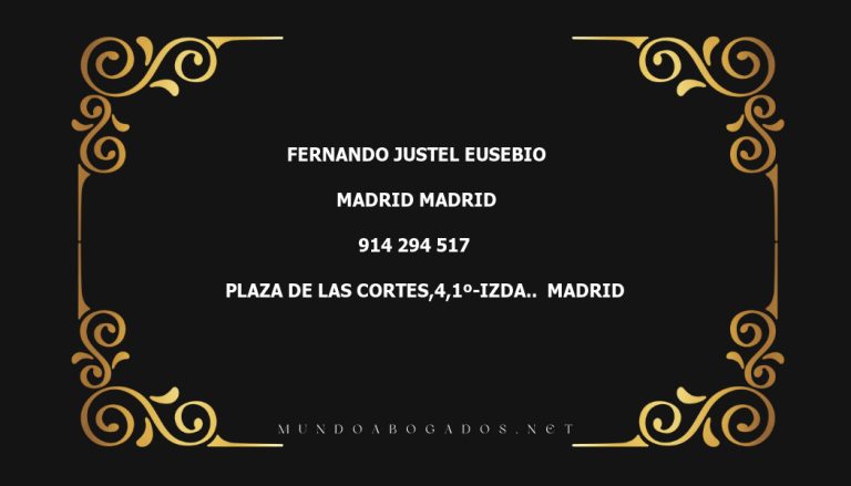 abogado Fernando Justel Eusebio en la localidad de Madrid