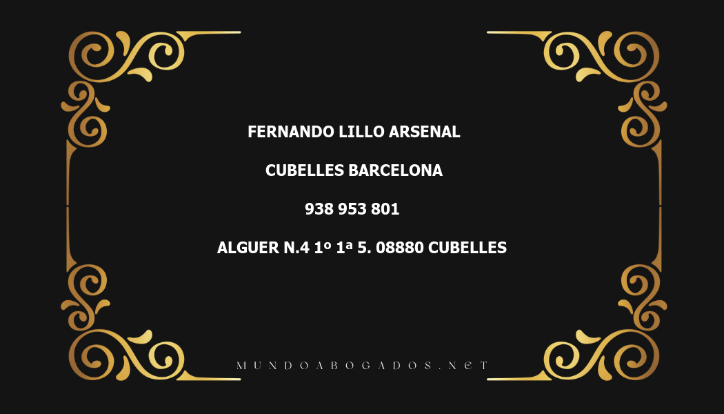 abogado Fernando Lillo Arsenal en la localidad de Cubelles