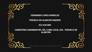 abogado Fernando Lopez Aparicio en la localidad de Pozuelo de Alarcon