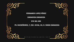 abogado Fernando Lopez Pérez en la localidad de Zaragoza