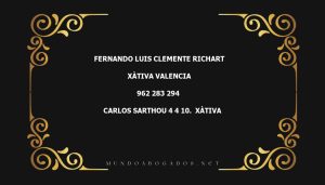 abogado Fernando Luis Clemente Richart en la localidad de Xàtiva