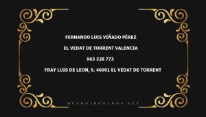 abogado Fernando Luis Viñado Pérez en la localidad de El Vedat de Torrent