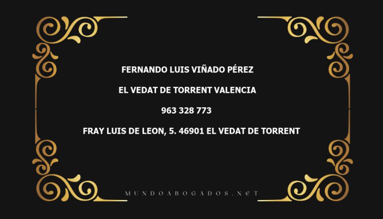 abogado Fernando Luis Viñado Pérez en la localidad de El Vedat de Torrent