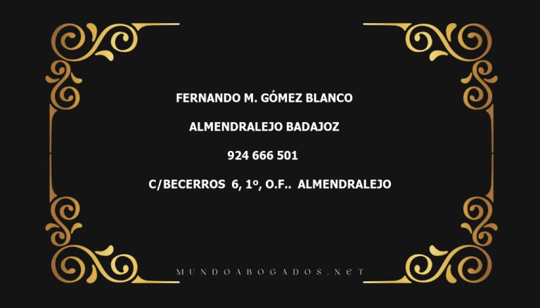 abogado Fernando M. Gómez Blanco en la localidad de Almendralejo