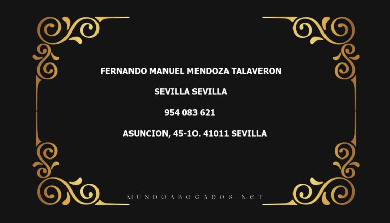 abogado Fernando Manuel Mendoza Talaveron en la localidad de Sevilla