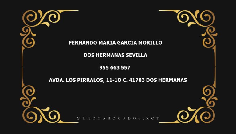 abogado Fernando Maria Garcia Morillo en la localidad de Dos Hermanas