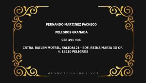 abogado Fernando Martinez Pacheco en la localidad de Peligros