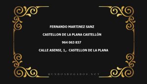 abogado Fernando Martinez Sanz en la localidad de Castellon de la Plana