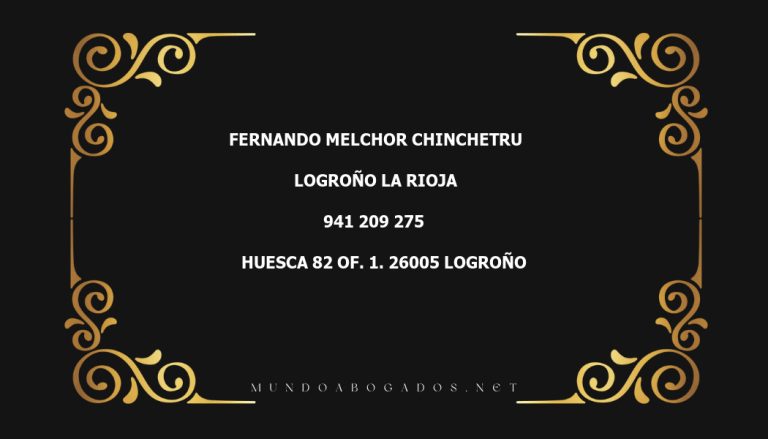 abogado Fernando Melchor Chinchetru en la localidad de Logroño