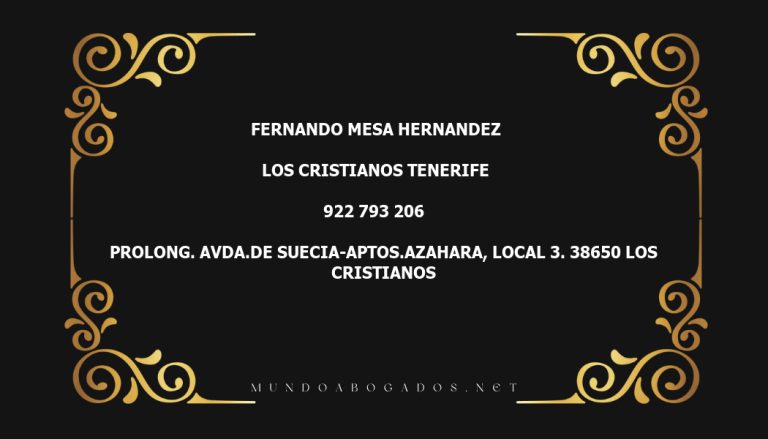 abogado Fernando Mesa Hernandez en la localidad de Los Cristianos