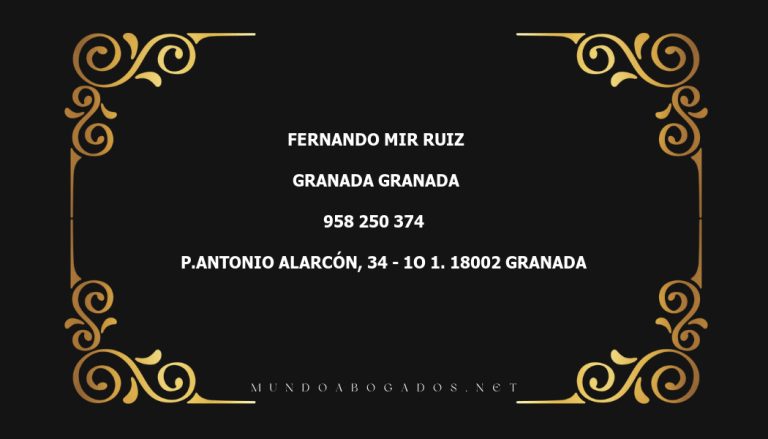 abogado Fernando Mir Ruiz en la localidad de Granada