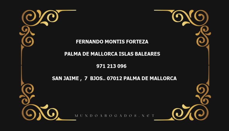 abogado Fernando Montis Forteza en la localidad de Palma de Mallorca