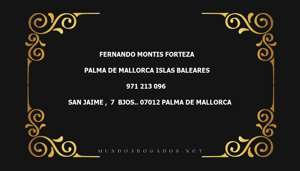 abogado Fernando Montis Forteza en la localidad de Palma de Mallorca