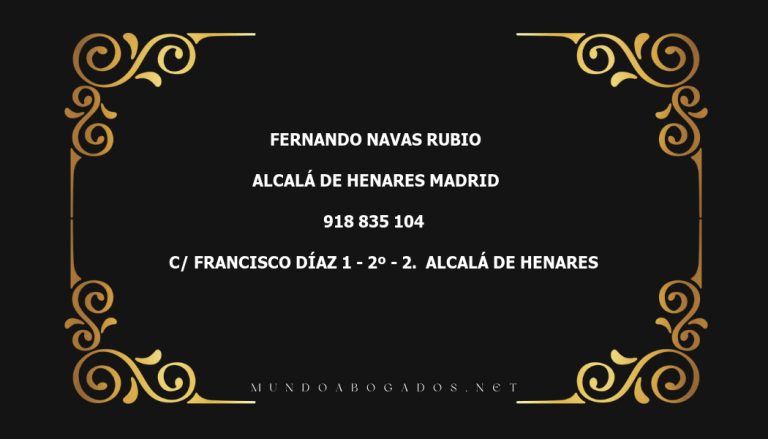 abogado Fernando Navas Rubio en la localidad de Alcalá de Henares