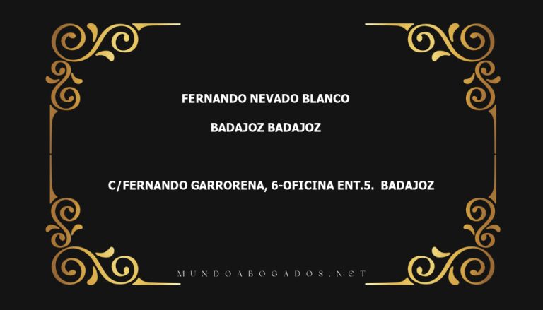 abogado Fernando Nevado Blanco en la localidad de Badajoz