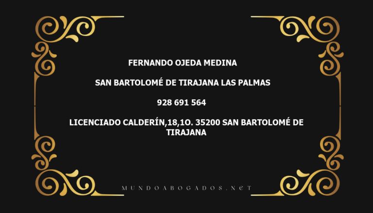 abogado Fernando Ojeda Medina en la localidad de San Bartolomé de Tirajana