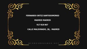 abogado Fernando Ortiz Santodomingo en la localidad de Madrid