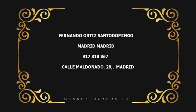 abogado Fernando Ortiz Santodomingo en la localidad de Madrid