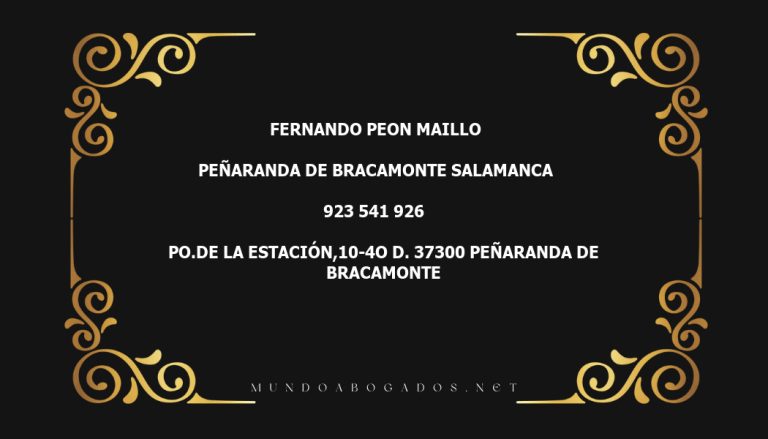 abogado Fernando Peon Maillo en la localidad de Peñaranda de Bracamonte