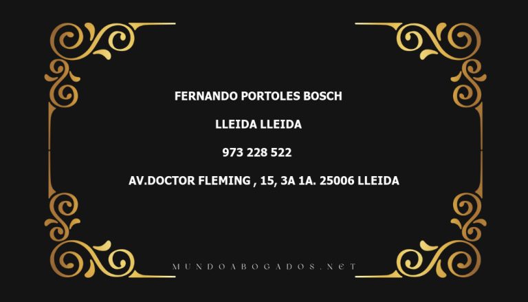 abogado Fernando Portoles Bosch en la localidad de Lleida