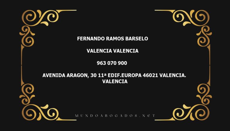 abogado Fernando Ramos Barselo en la localidad de Valencia