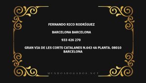 abogado Fernando Rico Rodríguez en la localidad de Barcelona