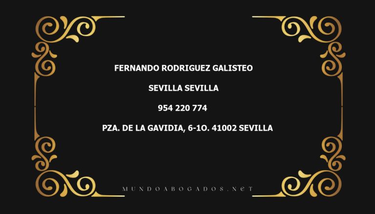 abogado Fernando Rodriguez Galisteo en la localidad de Sevilla