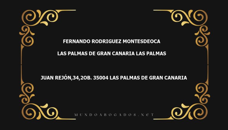 abogado Fernando Rodriguez Montesdeoca en la localidad de Las Palmas de Gran Canaria