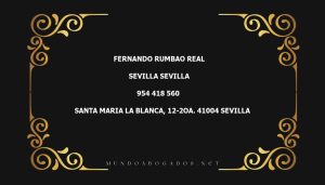 abogado Fernando Rumbao Real en la localidad de Sevilla