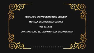 abogado Fernando Salvador Moreno Cervera en la localidad de Motilla del Palancar