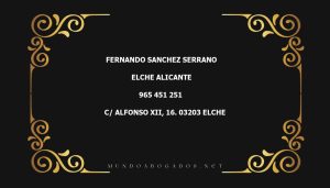 abogado Fernando Sanchez Serrano en la localidad de Elche