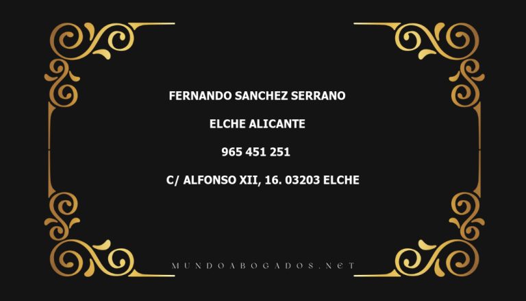 abogado Fernando Sanchez Serrano en la localidad de Elche