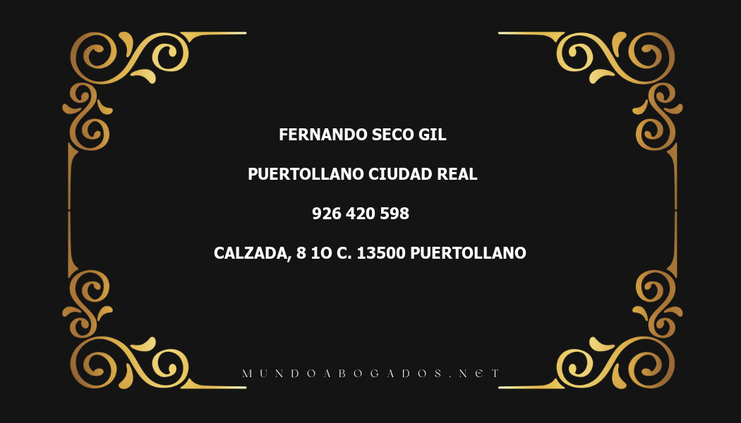 abogado Fernando Seco Gil en la localidad de Puertollano