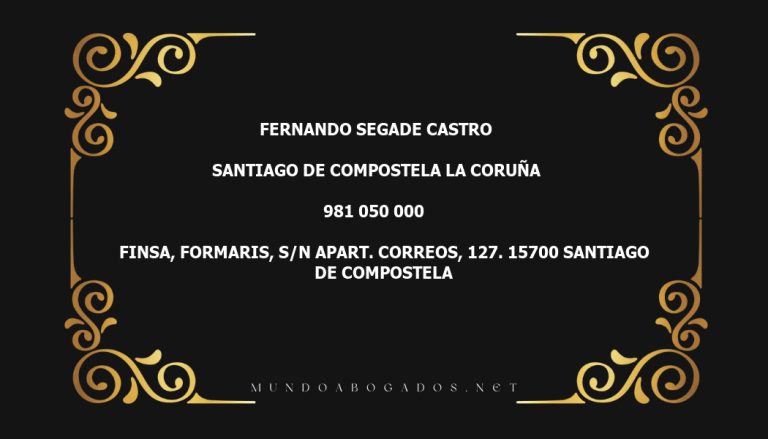 abogado Fernando Segade Castro en la localidad de Santiago de Compostela