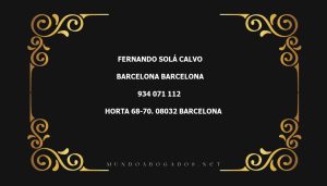 abogado Fernando Solá Calvo en la localidad de Barcelona