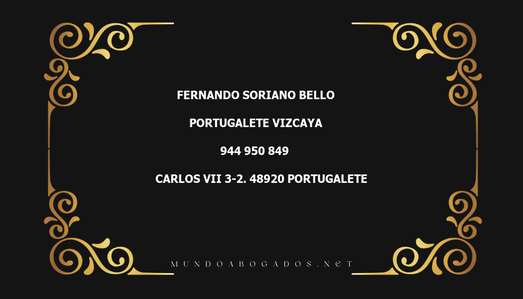 abogado Fernando Soriano Bello en la localidad de Portugalete