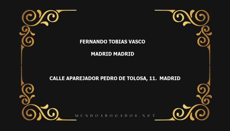 abogado Fernando Tobias Vasco en la localidad de Madrid