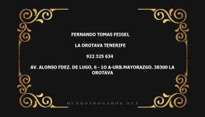 abogado Fernando Tomas Feigel en la localidad de La Orotava