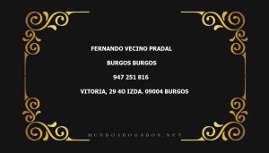 abogado Fernando Vecino Pradal en la localidad de Burgos