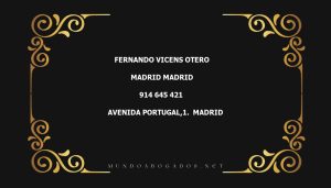 abogado Fernando Vicens Otero en la localidad de Madrid