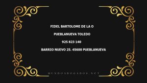 abogado Fidel Bartolome De La O en la localidad de Pueblanueva