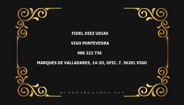 abogado Fidel Diez Udias en la localidad de Vigo