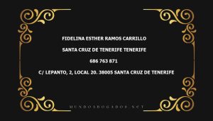 abogado Fidelina Esther Ramos Carrillo en la localidad de Santa Cruz de Tenerife